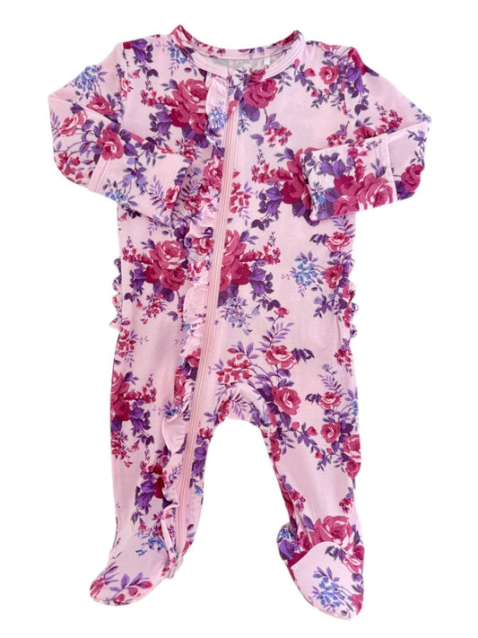 Violet Rose Ruffle Footie