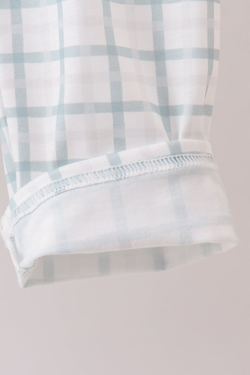 Blue Gingerbread Embroidery Pants Set