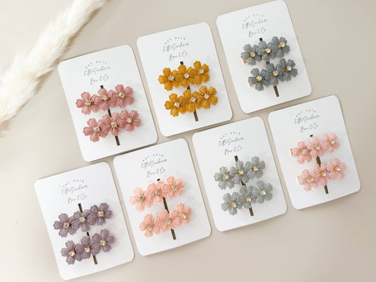 Flower Hair Clips- Set of 2
