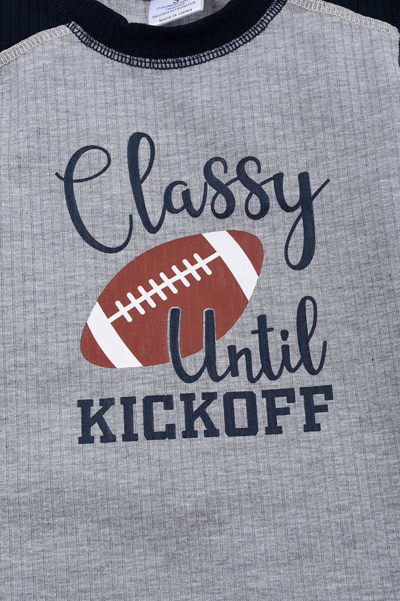 CLASSY UNTIL KICKOFF"FOOTBALL PRINTED SHIRT. TPB55133013-AMY