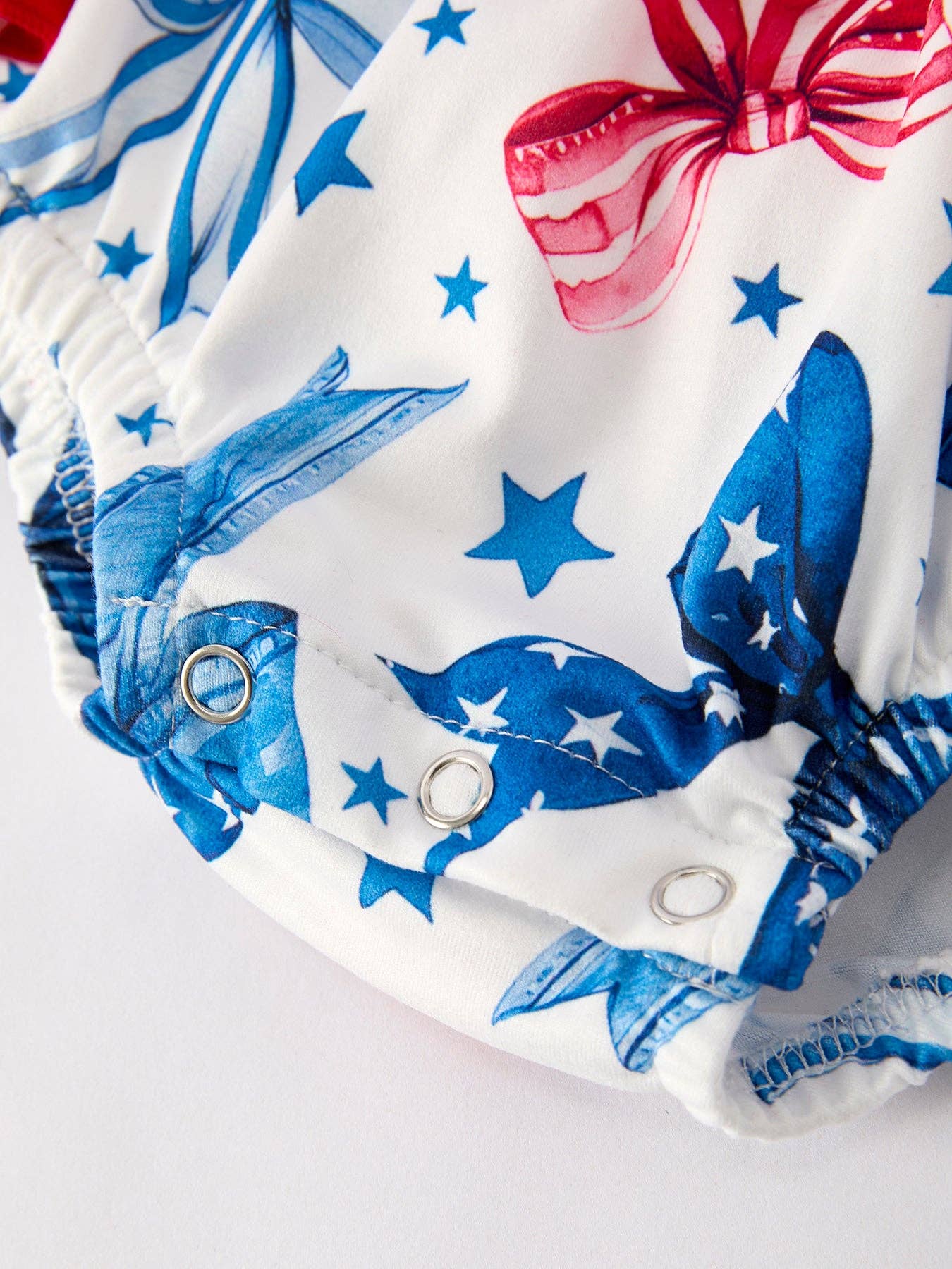 4th of july Bow Print Romper