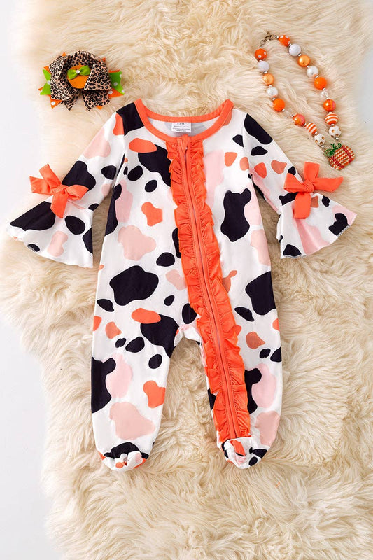 Spotted baby bodysuit with bell sleeves. RPG51319 SOL