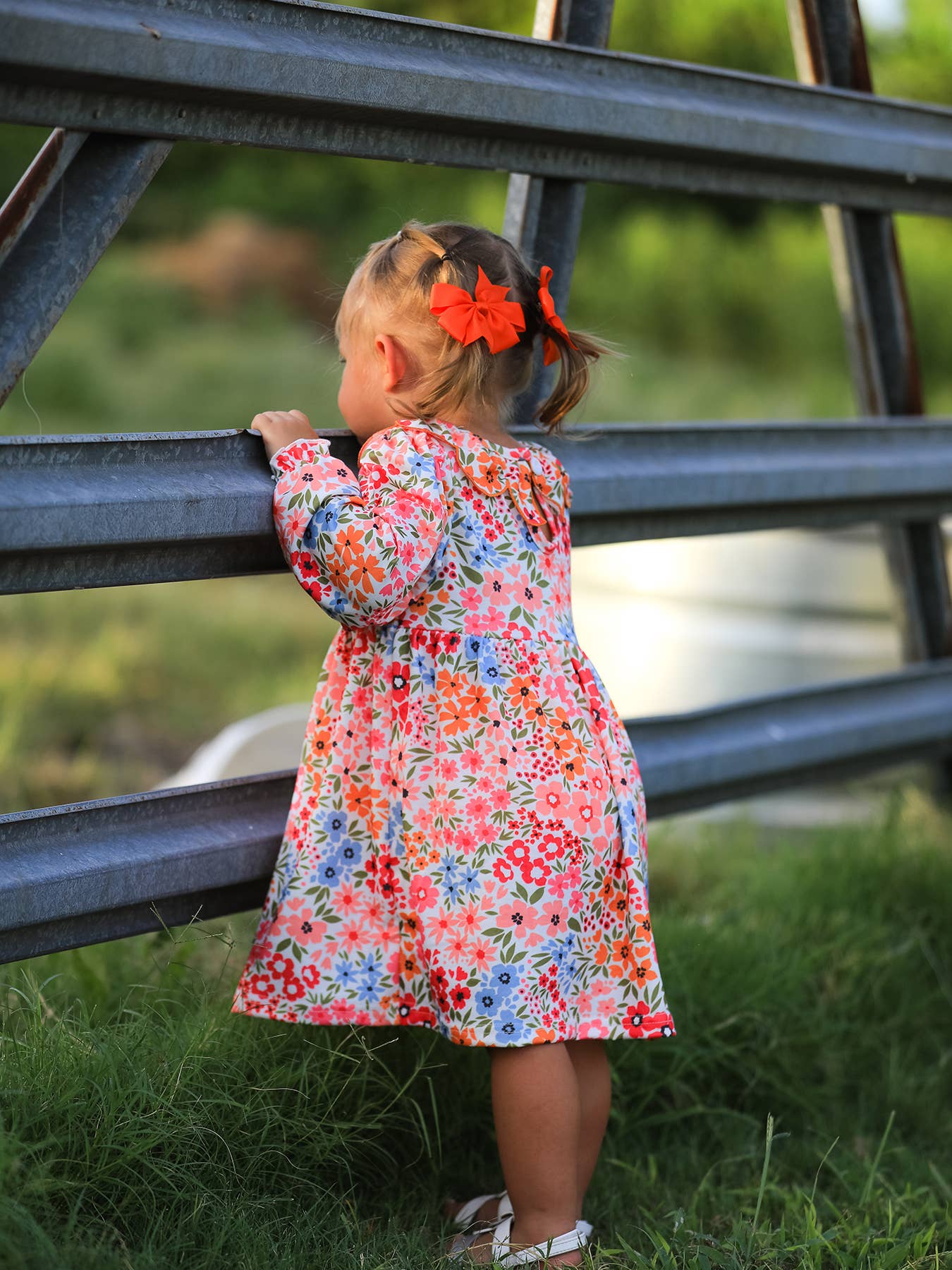 Pumpkin Smock Floral Dress