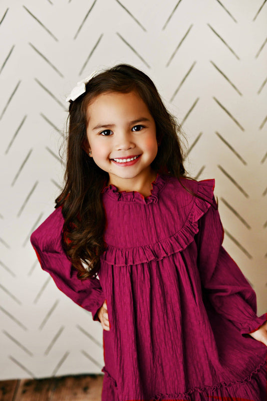 Annie Plum Ruffle Dress