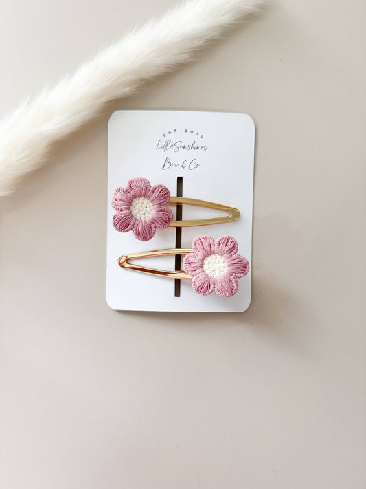 Flower Hair Clips- Set of 2