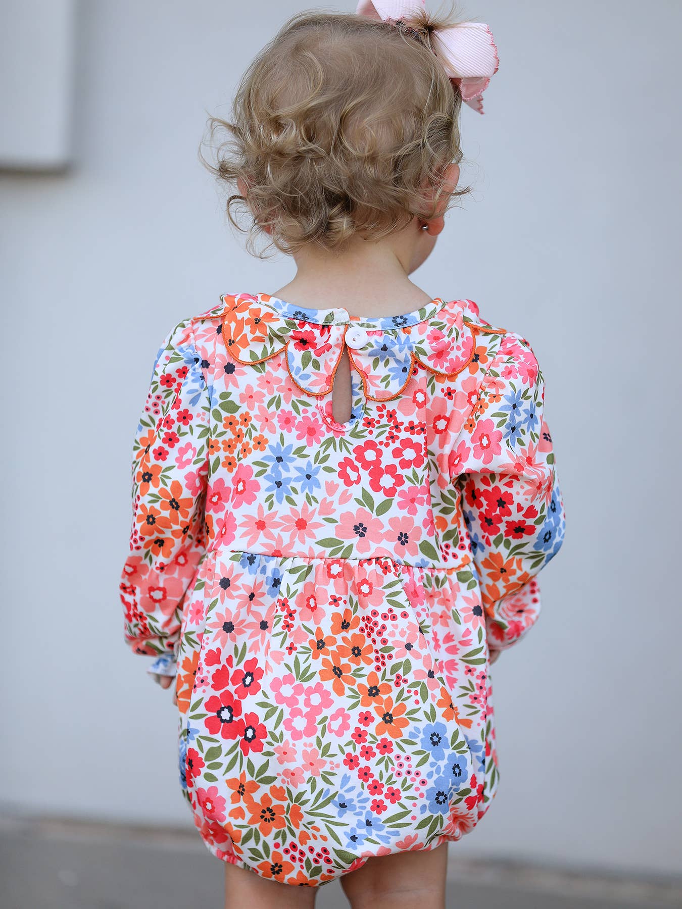 Pumpkin Smock Floral Romper