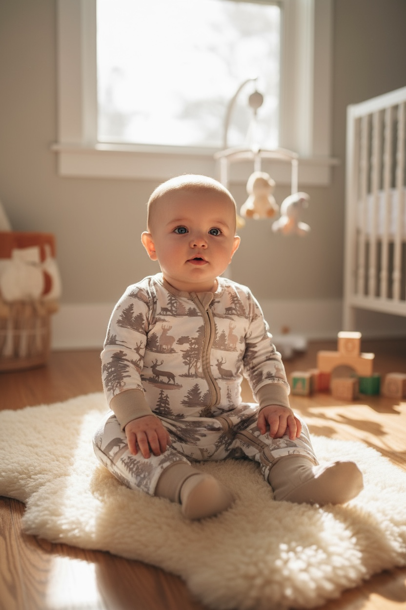 Wilderness multi-printed baby onesie