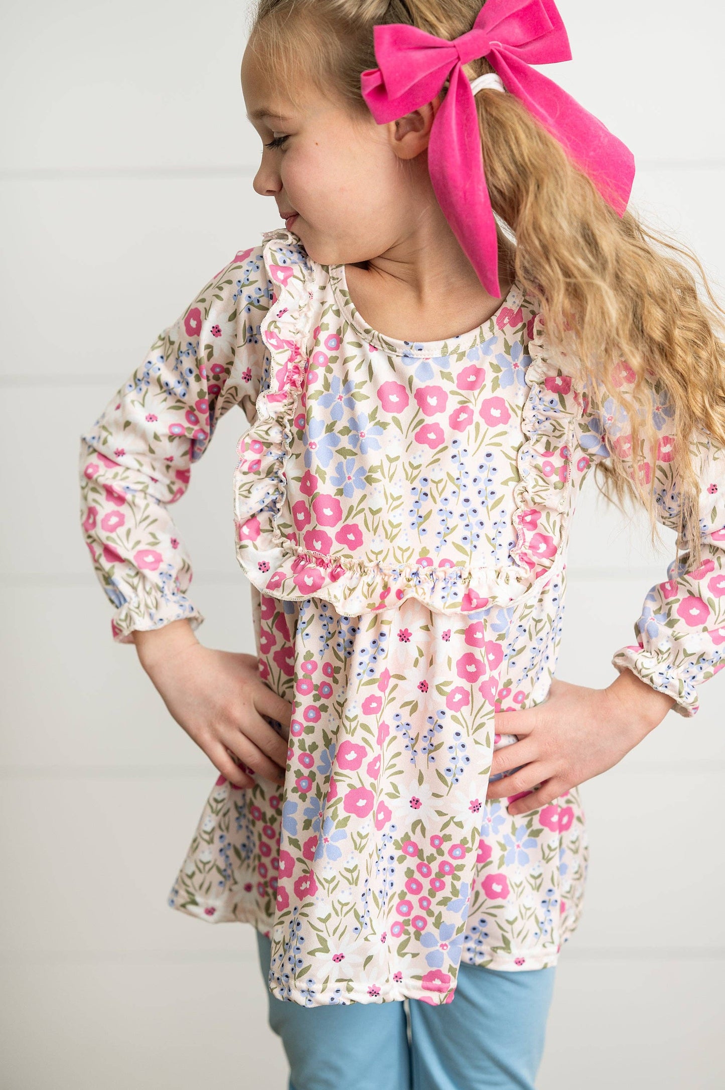 Pink Floral Periwinkle Pant Set
