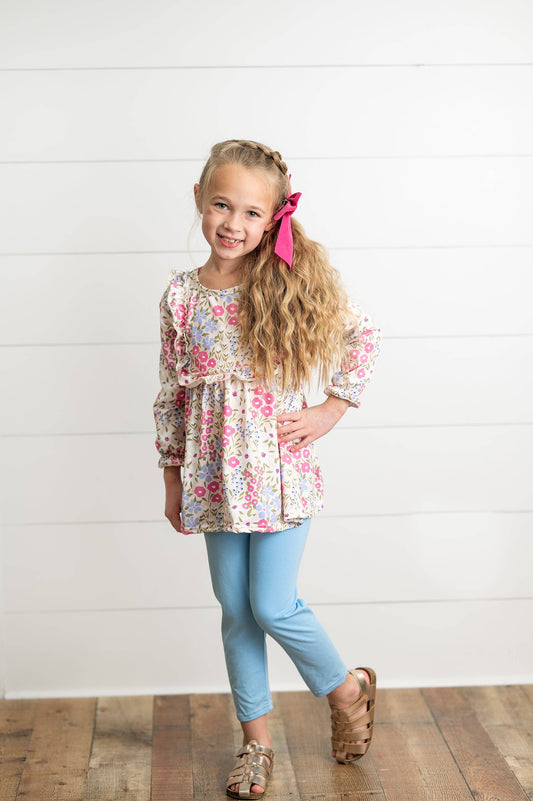 Pink Floral Periwinkle Pant Set