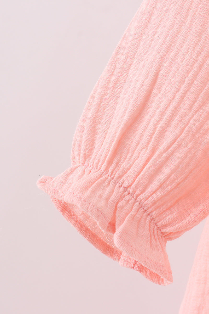 Pink Ruffle Muslin Dress