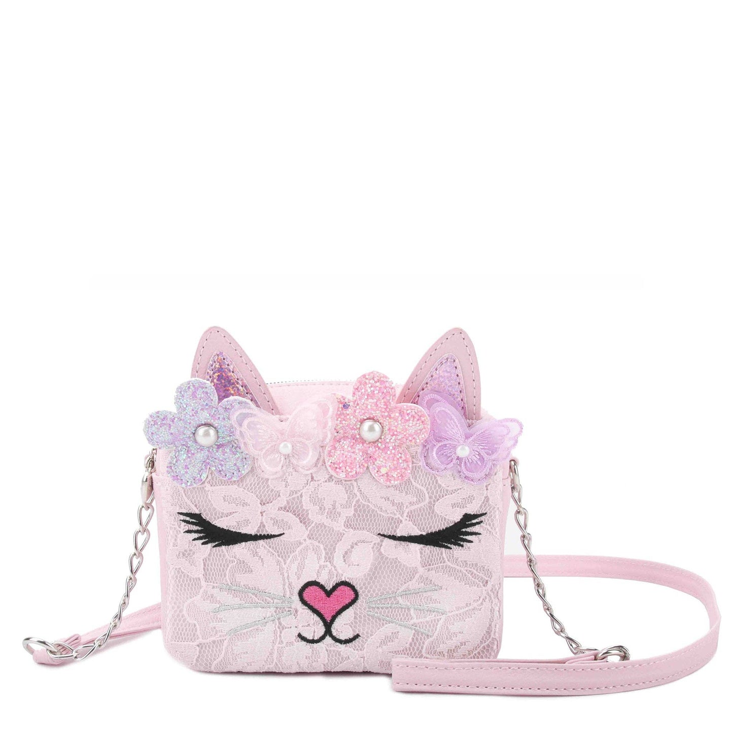 Miss Bella Kitty Cat Lace Crossbody Bag