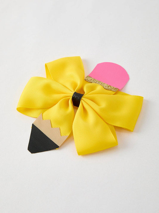 Back To School Pencil Bow Hair Clip
