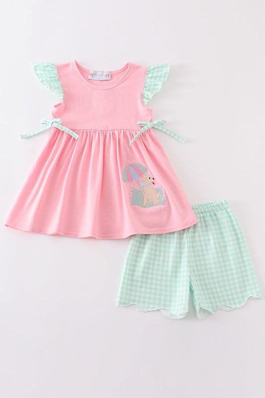 Pink Beach Puppy Girl Set