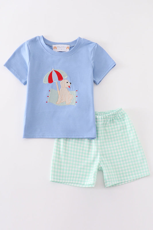 Blue Beach Puppy Boy Set