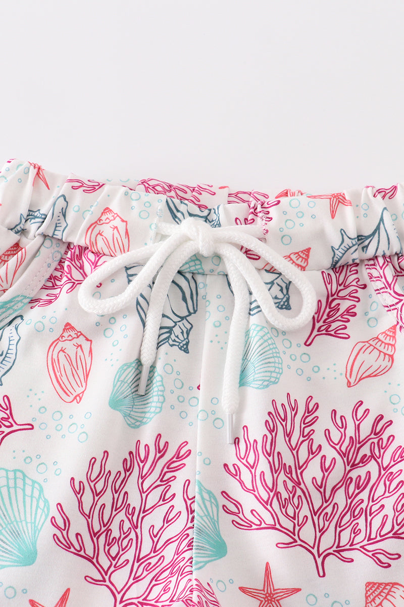Mint Shell Boy Shorts Set
