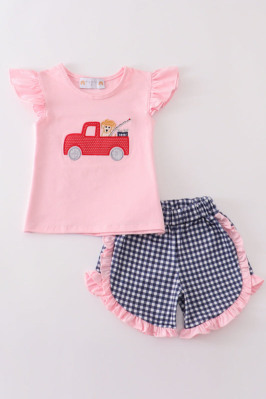 Pink Fishing Puppy Girl Set