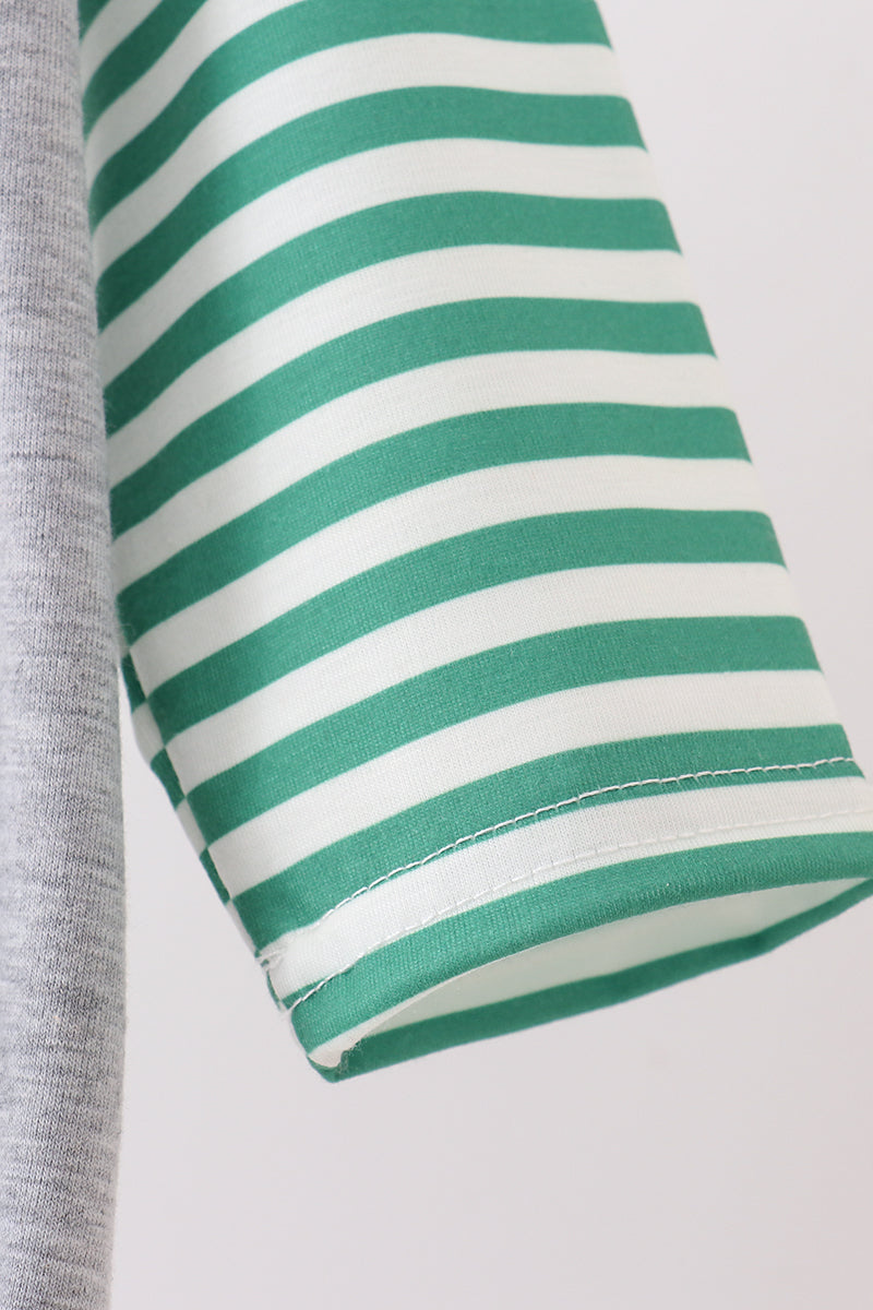 Green Tree Tractor Stripe Bubble