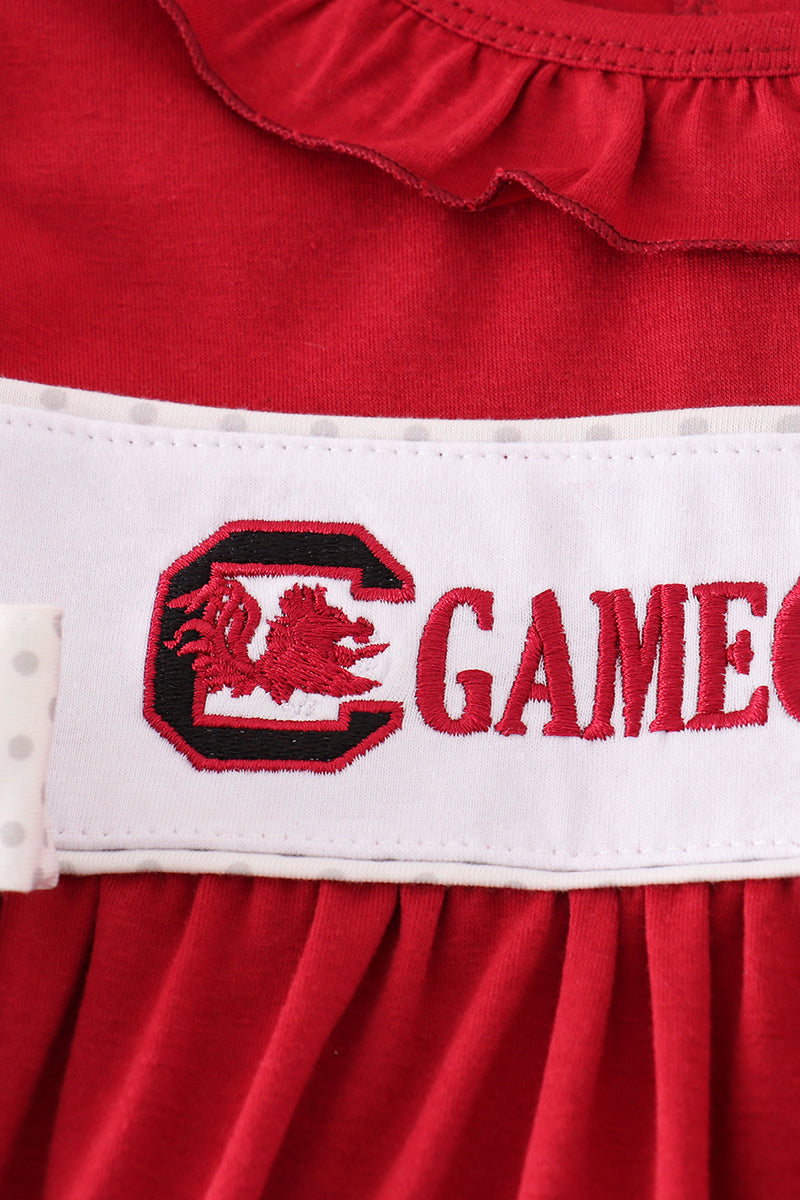 South Carolina Gamecocks Embroidery  Ruffle Dress