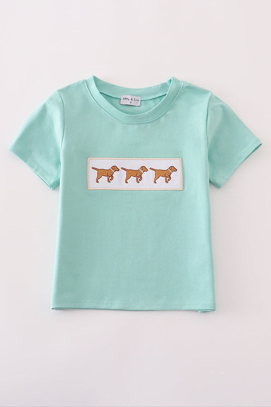 Mint Hunting Puppy Boy Top