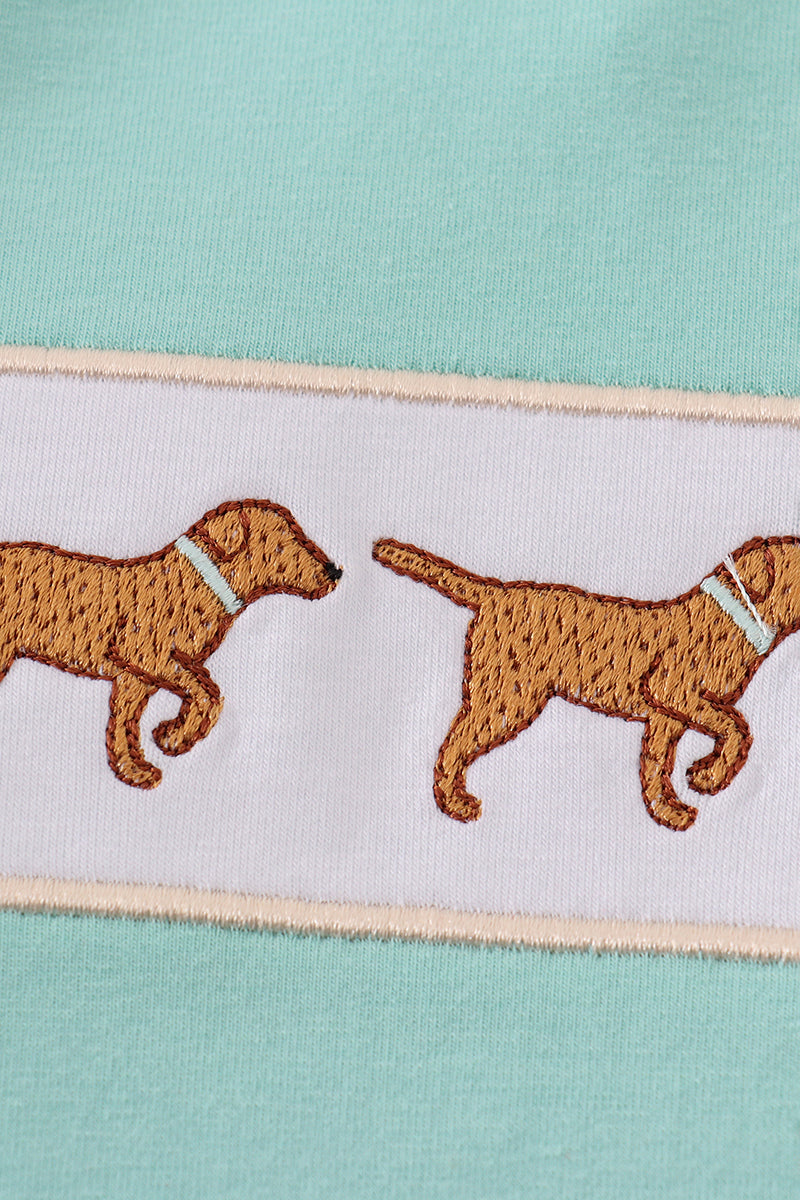 Mint Hunting Puppy Boy Top