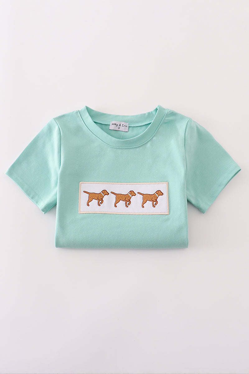 Mint Hunting Puppy Boy Top