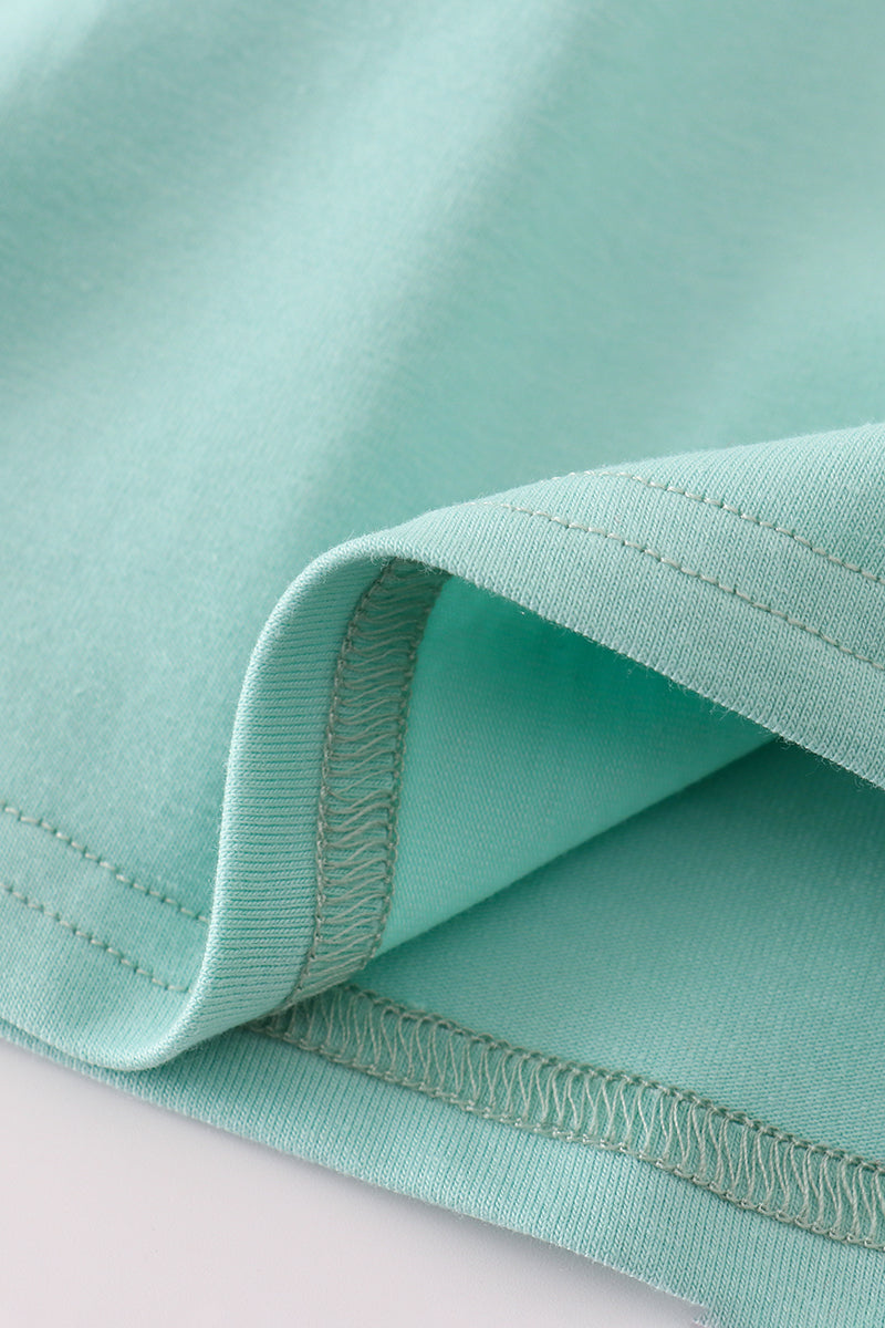 Mint Hunting Puppy Ruffle Dress