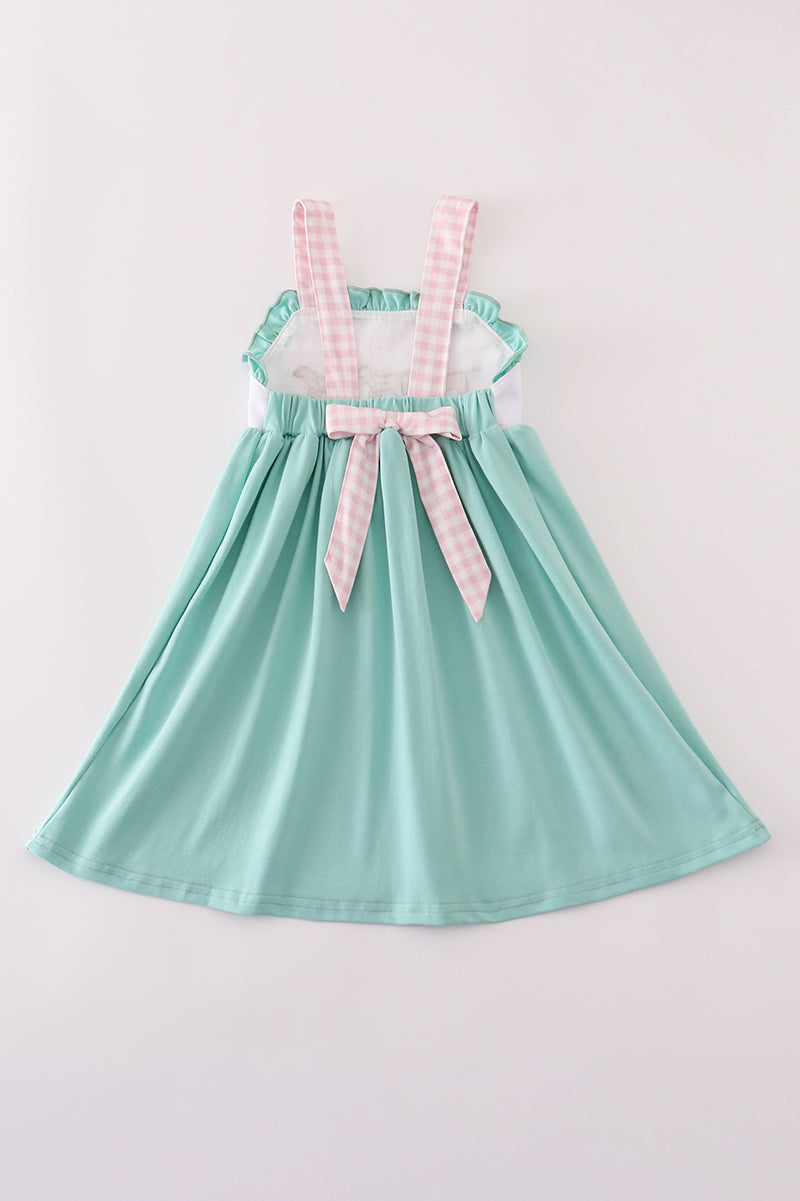 Mint Hunting Puppy Ruffle Dress