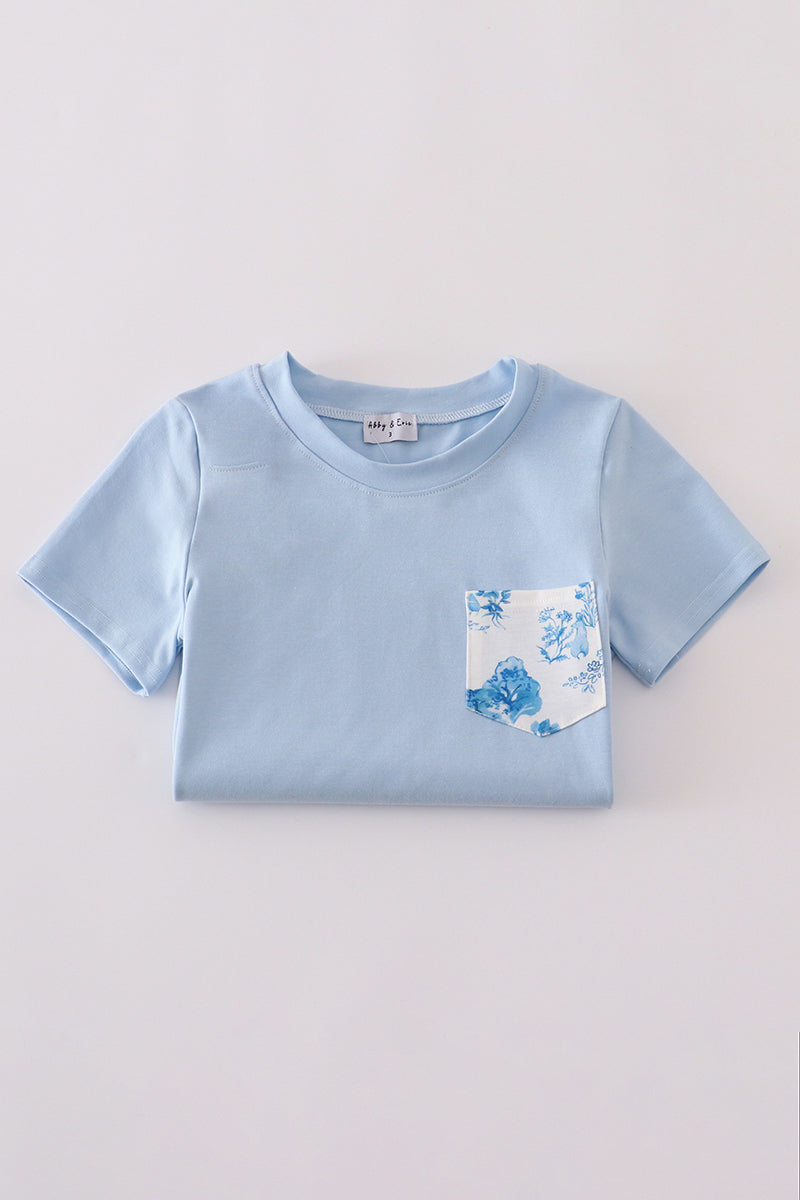 Blue Farm Shorts Set