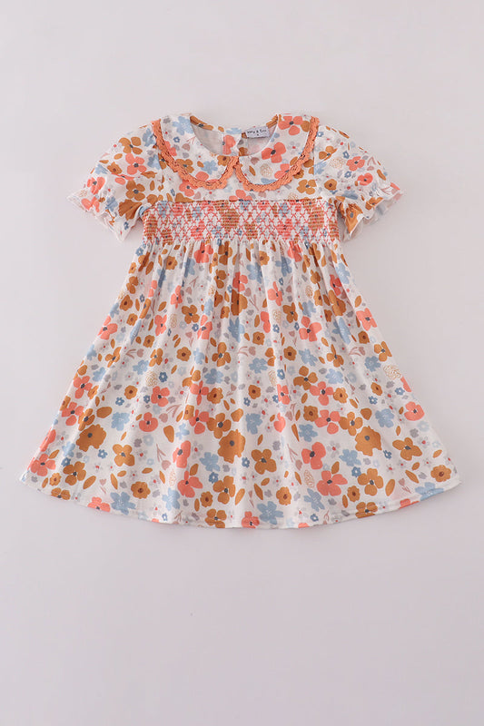 Floral Printed Smocked Dress
