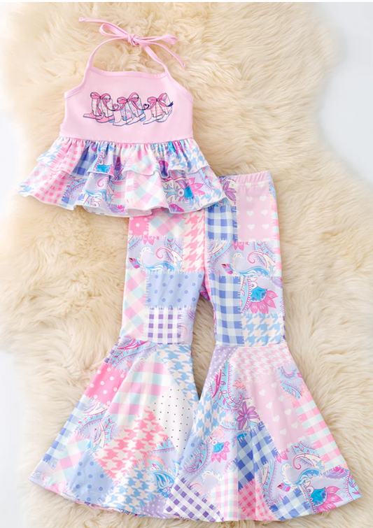 Girls Western Patchy Set