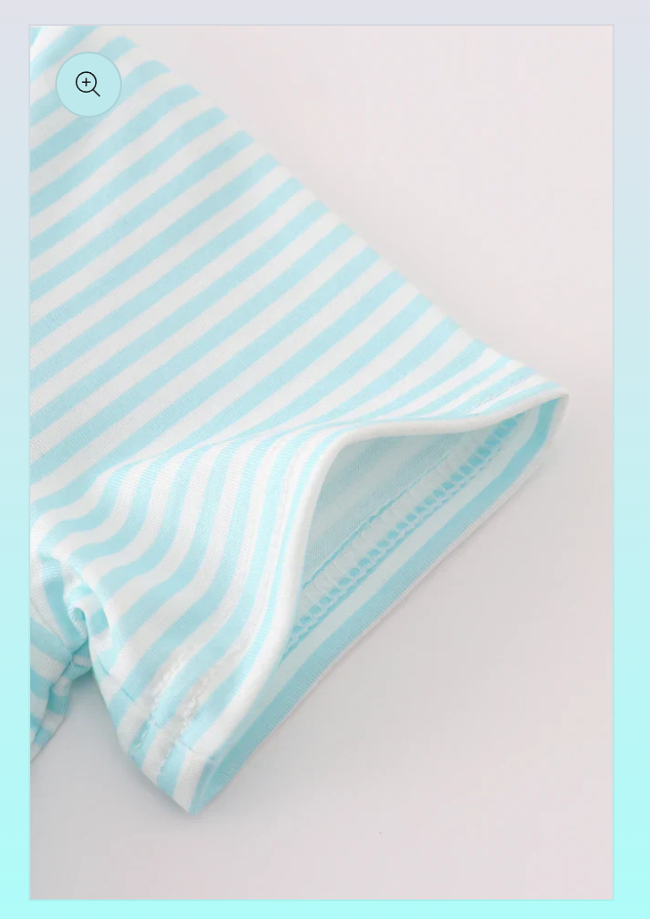 Blue Stripe Golf French Knot Top