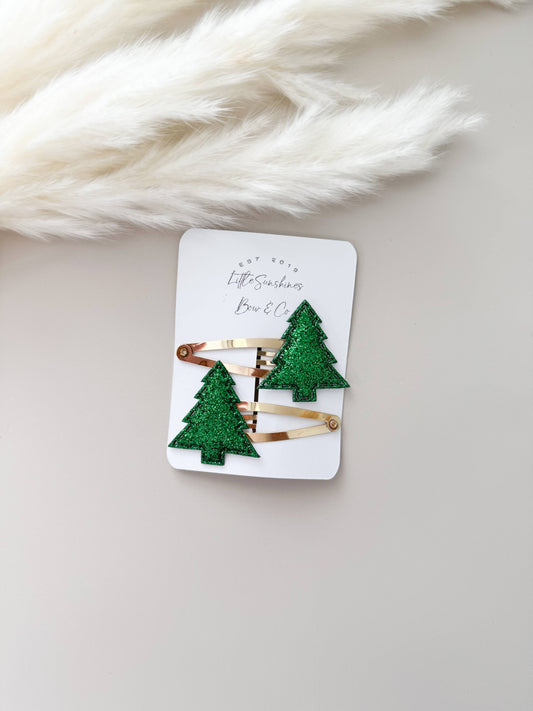 Christmas Tree Hair Clips- Set of 2