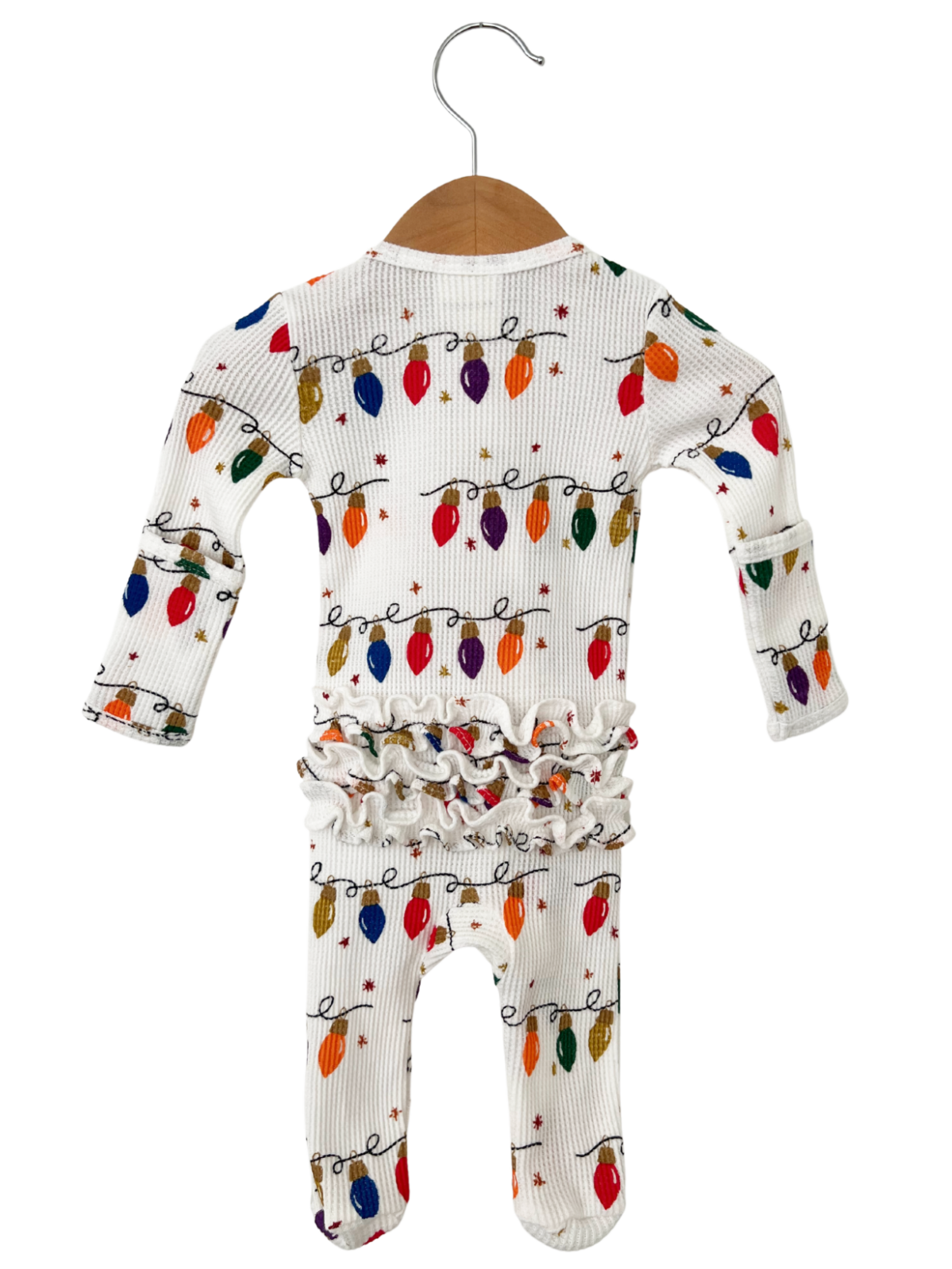 Christmas Lights Organic Waffle Onesie