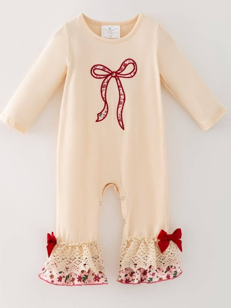 Rustic Bow Blossom Infant Romper