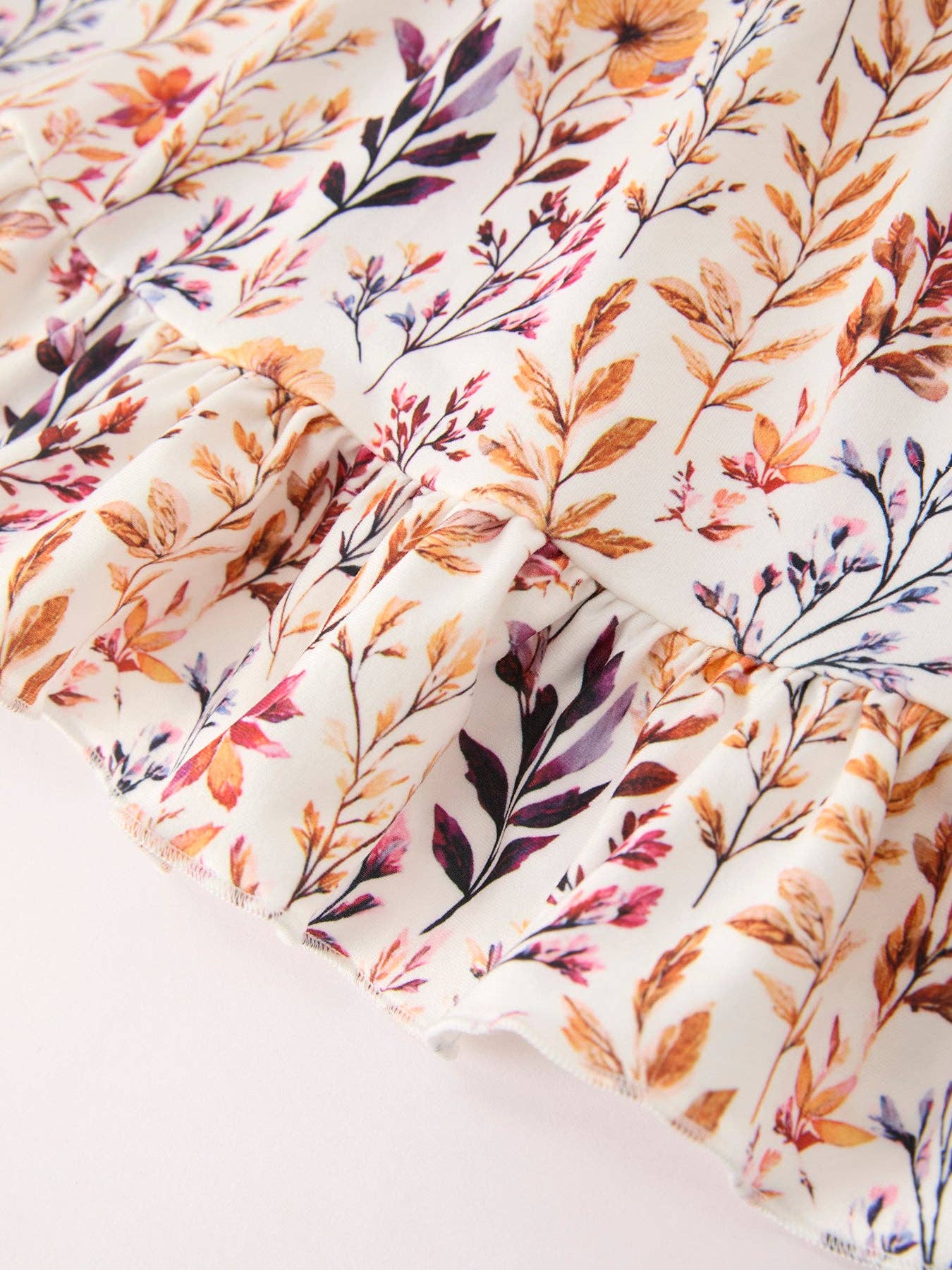 Fall Floral Puff Sleeve Ruffle Dress