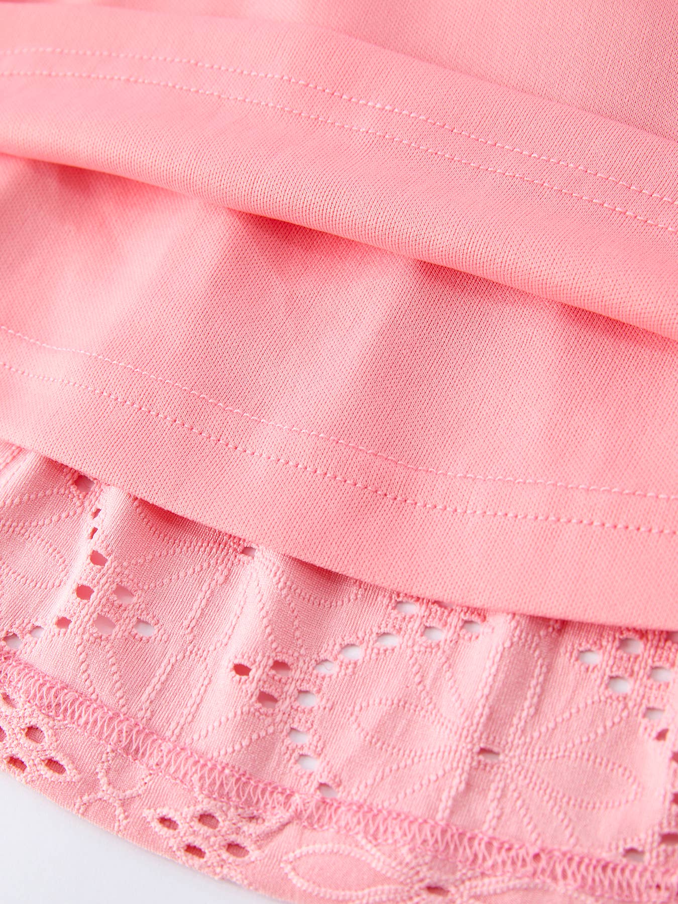 Pink Eyelet Short Sleeve Dress