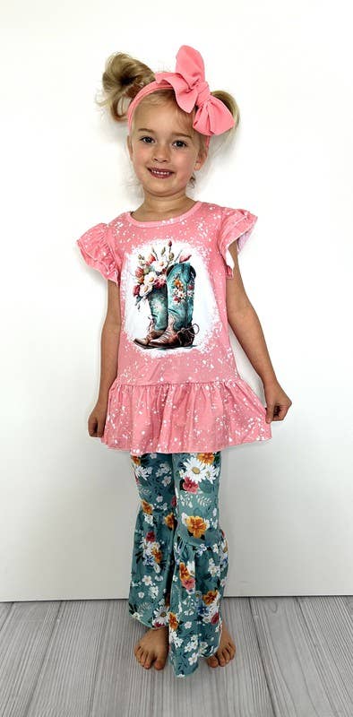 Teal Boots Girls Set