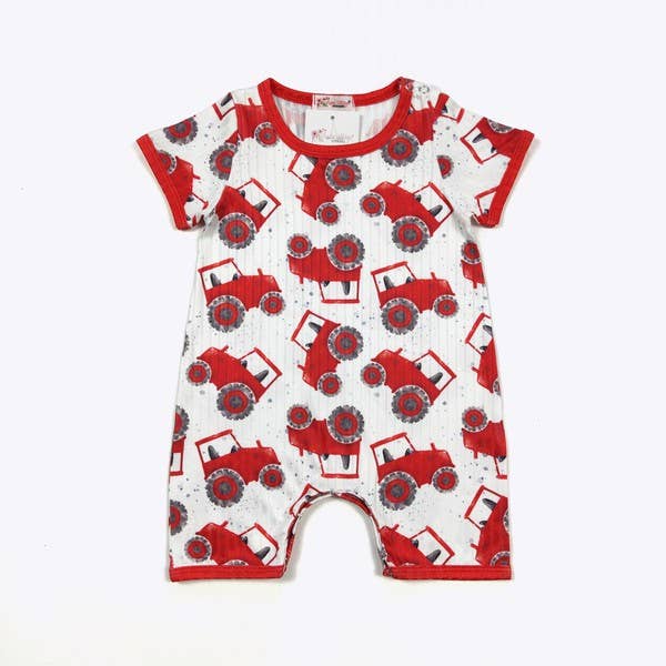 Lil Red Tractor Boy Romper