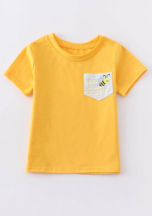 Yellow Bee Embroidery Shirt