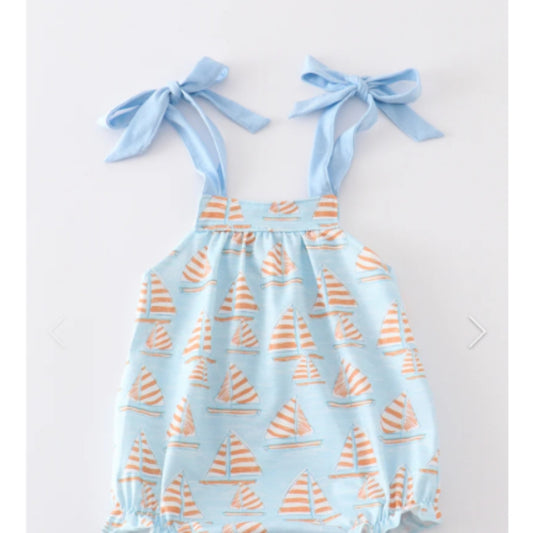 Blue Sailboat Girl Bubble