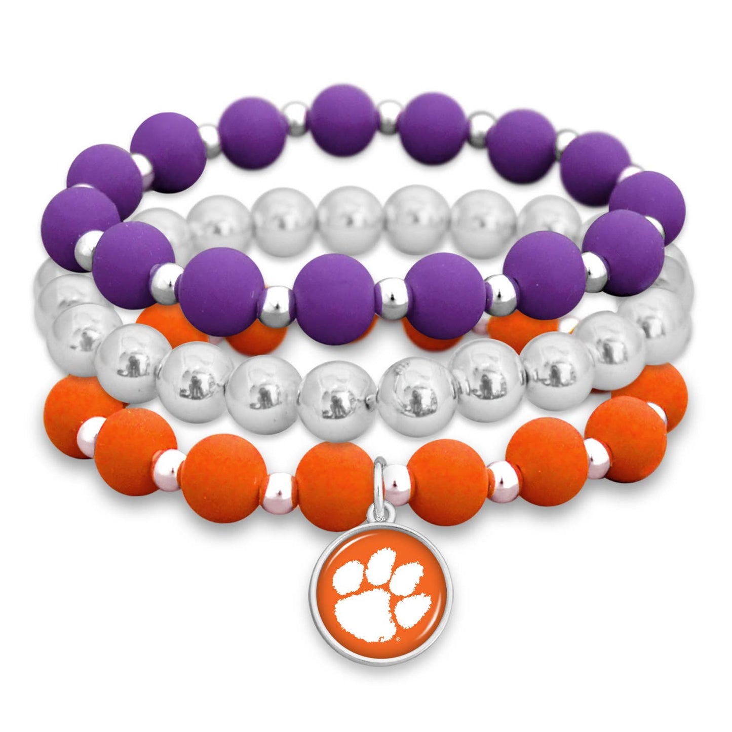Clemson Tigers Amanda Stack Silicone Bracelet Set