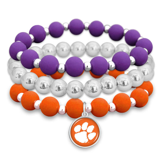 Clemson Tigers Amanda Stack Silicone Bracelet Set