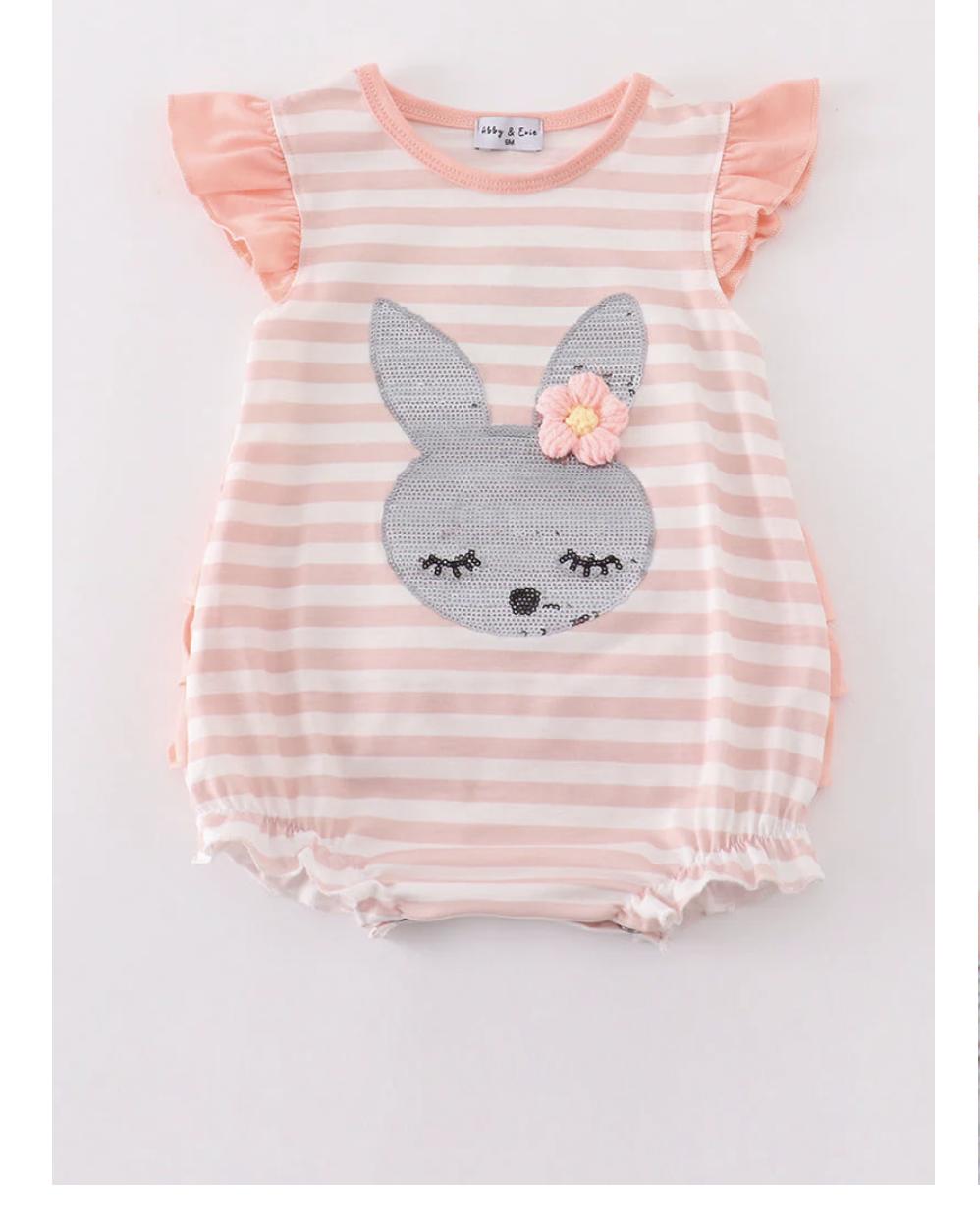 Pink Easter Bunny Sequin Girl Bubble