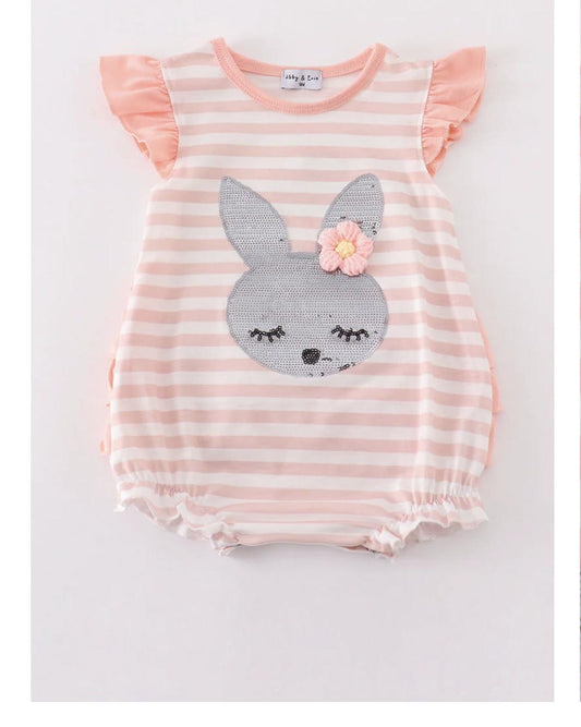 Pink Easter Bunny Sequin Girl Bubble