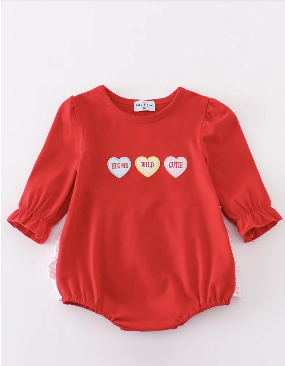 Valentines Day Heart Embroidery Girl Bubble