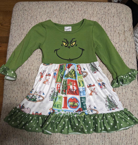 Christmas Grinch Printed Dress