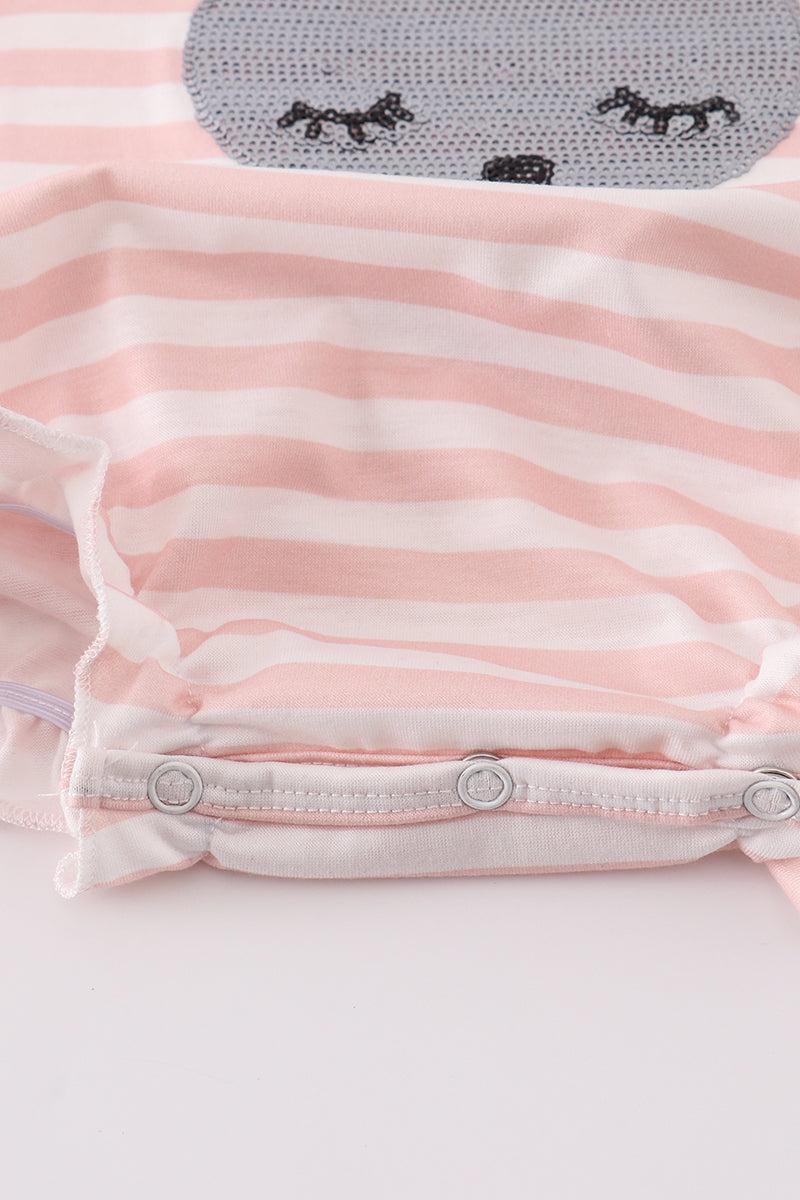 Pink Easter Bunny Sequin Girl Bubble