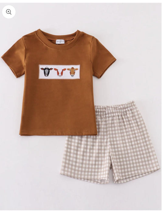 Brown Cow Embroidery Set