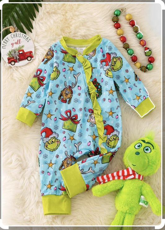 Blue Grinch Onesie