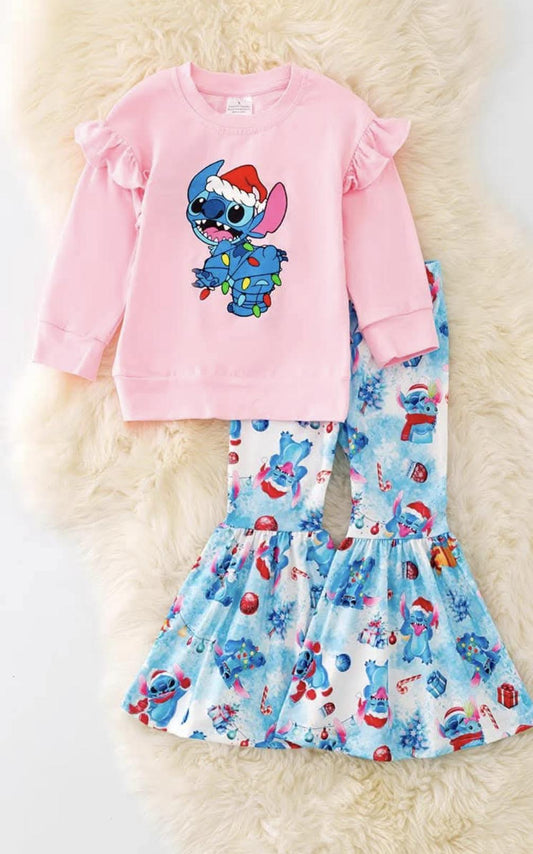 Pink Stitch Bell Bottoms Set